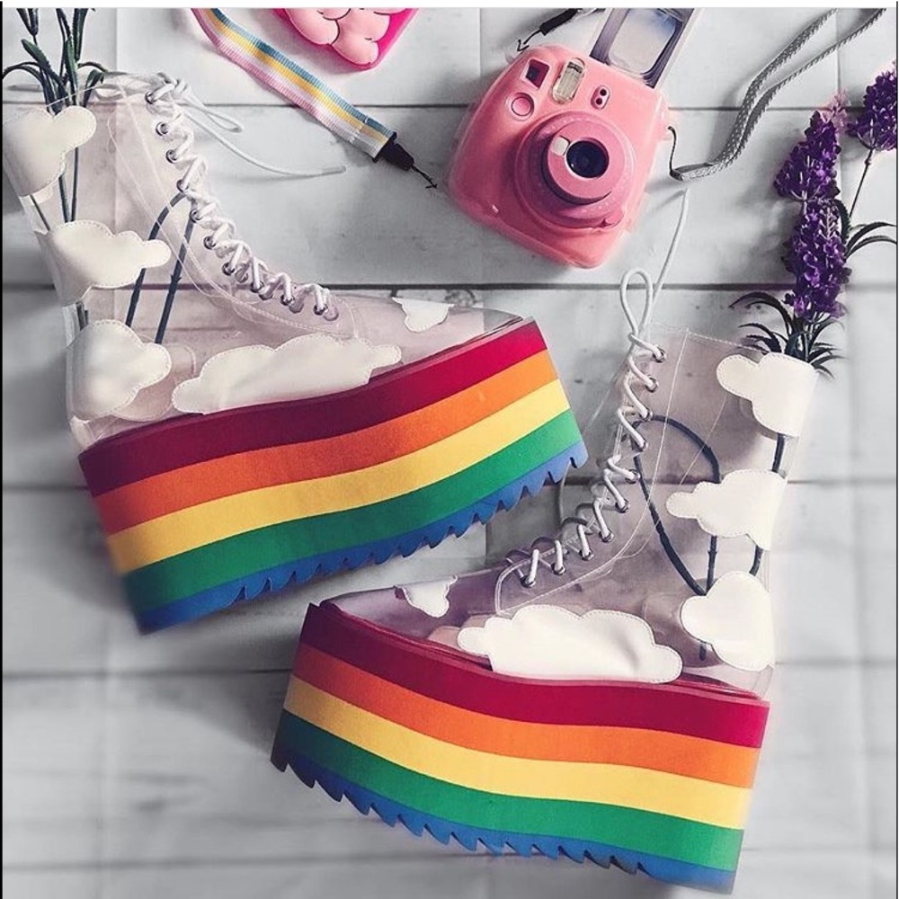 Rainbow platform boots